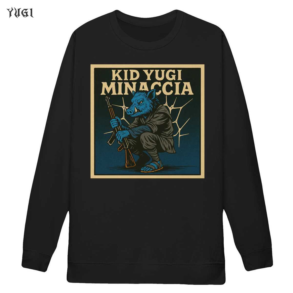 T-shirt Kid Yugi Minaccia: Grafica Esclusiva Cinghiale Blu | Streetwear Rap Italiano 3 T-shirt Kid Yugi Minaccia: Grafica Esclusiva Cinghiale Blu | Streetwear Rap Italiano - Image 3