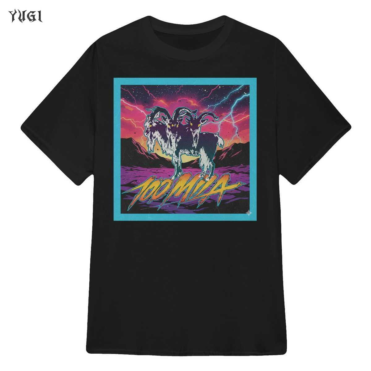 T-shirt Kid Yugi "100 Mila" - Design Retrò Comic con Capra a Tre Teste 1 T-shirt Kid Yugi "100 Mila" - Design Retrò Comic con Capra a Tre Teste