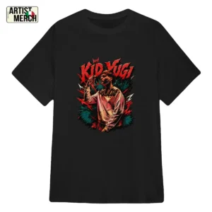 Maglietta Kid Yugi Streetwear: Esclusiva T-Shirt Unisex Nera in Puro Cotone