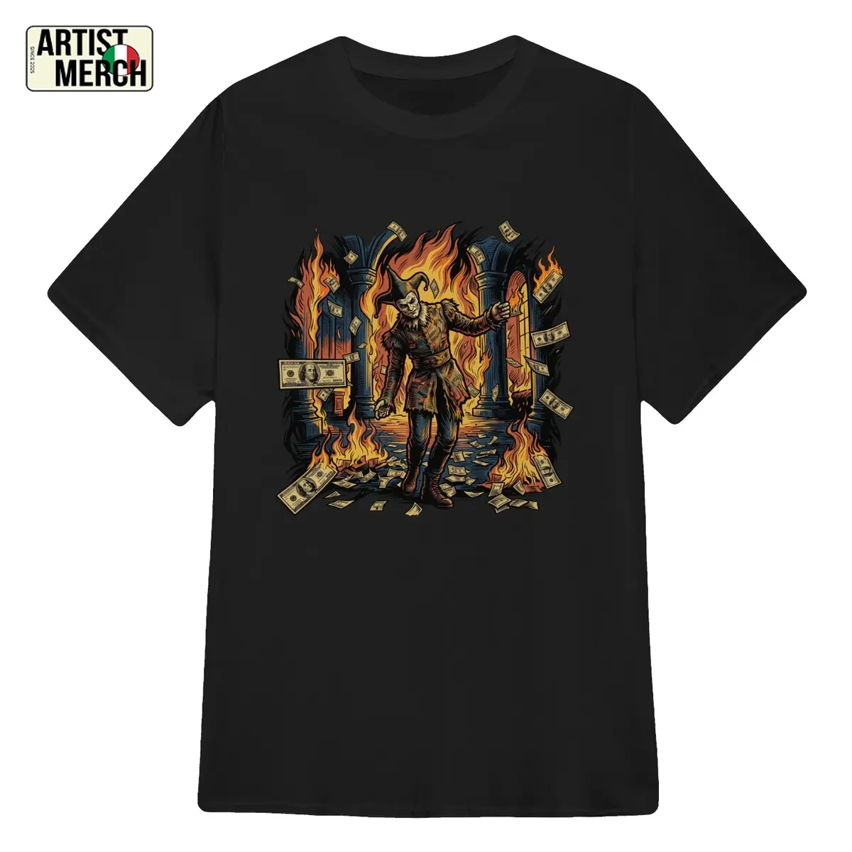 T-Shirt Kid Yugi Merch Jolly Fiamme E Denaro Dark Art 1 T-Shirt Kid Yugi Merch Jolly Fiamme E Denaro Dark Art