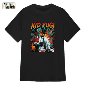 Kid Yugi Merch T-Shirt: Esclusiva Maglia Comic Noir E Ragno Rosso