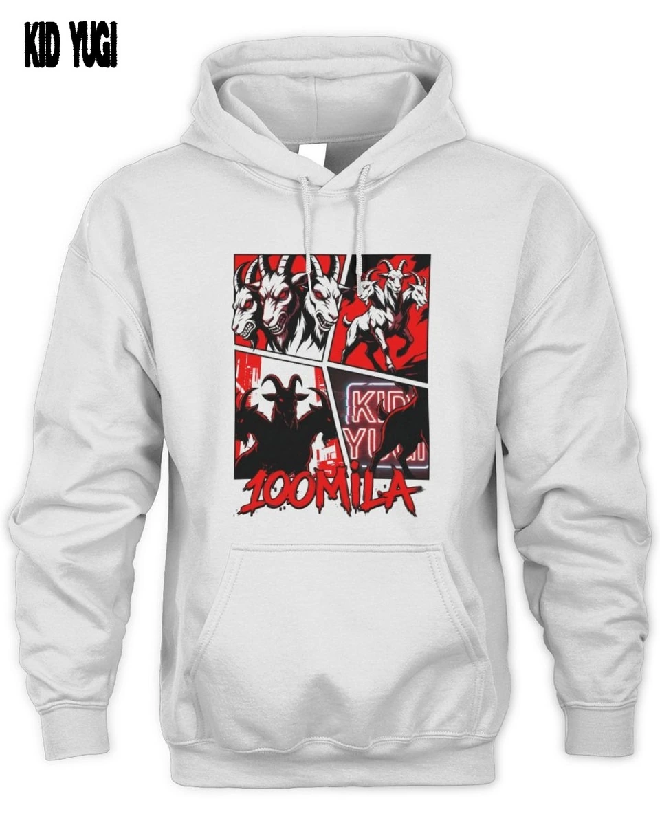 Kid Yugi Capra Tre Teste Fumetto Noir Stile Gangster Italiano T-S 2 Kid Yugi Capra Tre Teste Felpa Unisex Hoodie