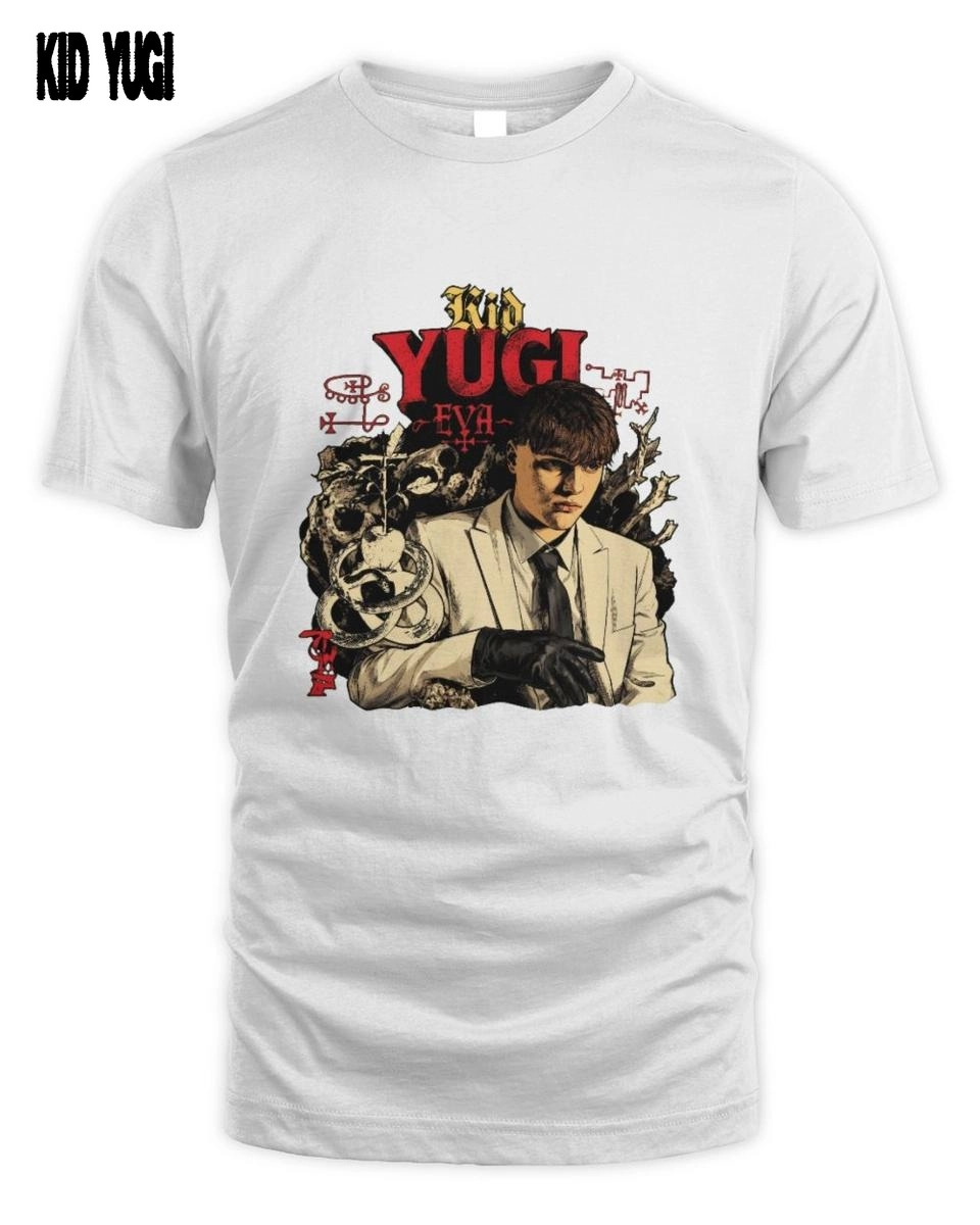 T-Shirt Unisex Kid Yugi Ragazzo Serpente e Mela in Stile Gotico Oscuro 1 T-Shirt Unisex Kid Yugi Ragazzo Serpente e Mela in Stile Gotico Oscuro